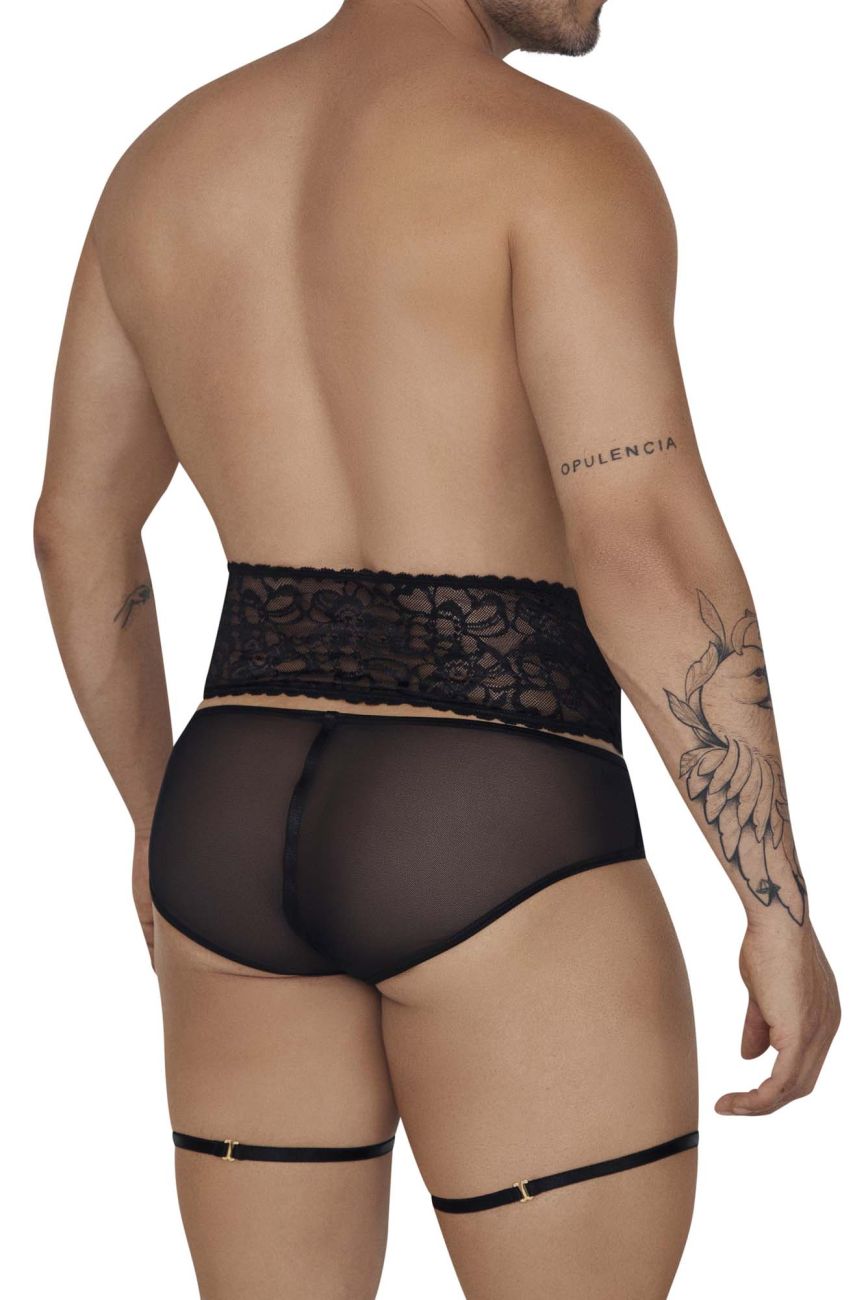 CandyMan Garter Briefs Two Piece Set - Black