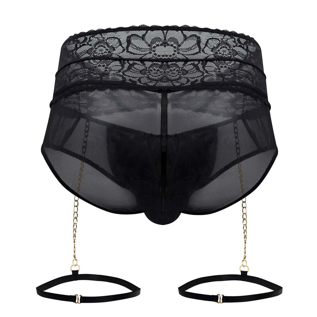 CandyMan Garter Briefs Two Piece Set - Black