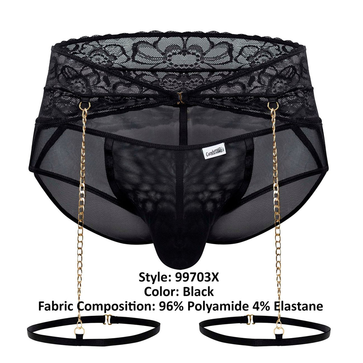 CandyMan Garter Briefs Two Piece Set - Black