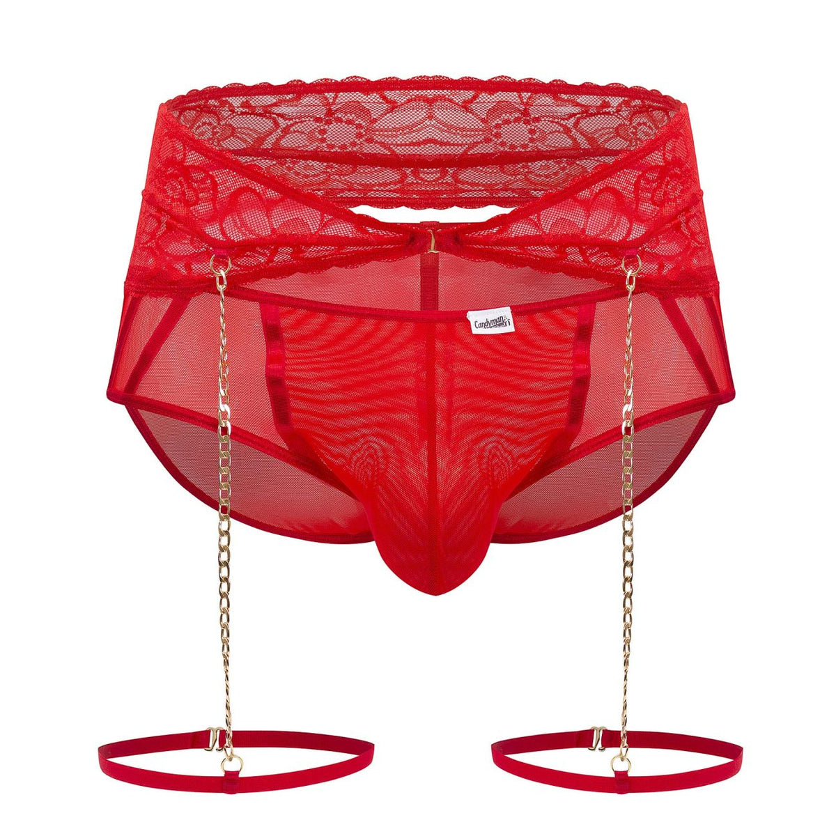 CandyMan Garter Briefs Two Piece Set - Red