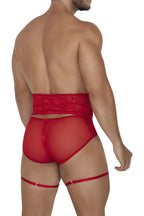 CandyMan Garter Briefs Two Piece Set - Red