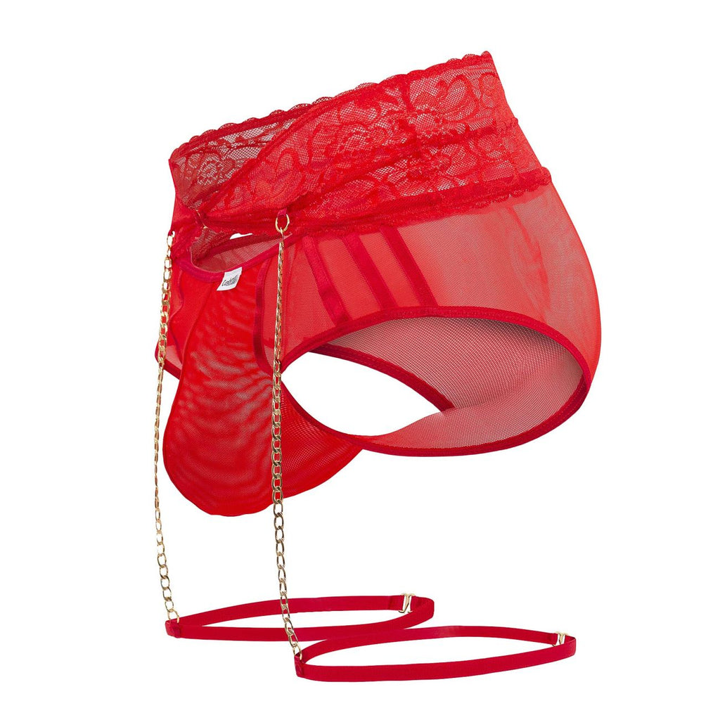 CandyMan Garter Briefs Two Piece Set - Red