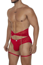 CandyMan Garter Briefs Two Piece Set - Red
