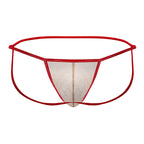 CandyMan Micro Lace Jockstrap - Beige-Red