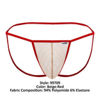 CandyMan Micro Lace Jockstrap - Beige-Red