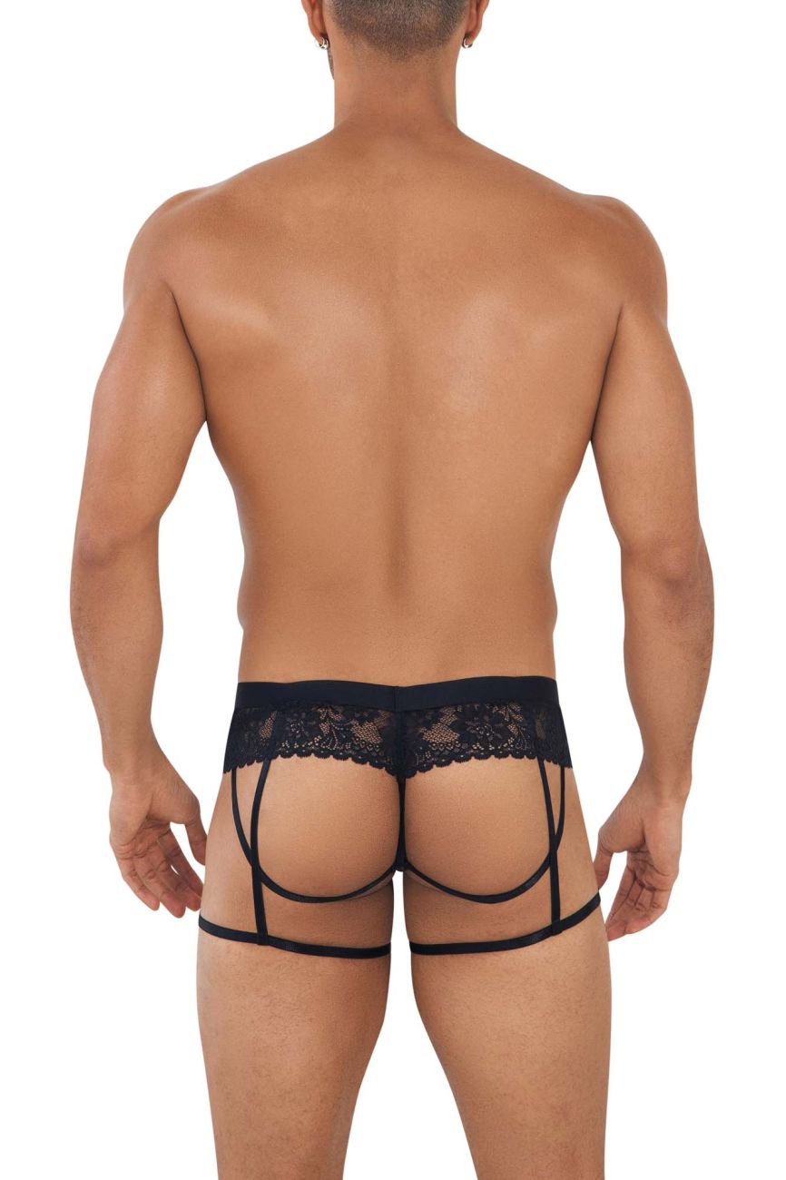 CandyMan Lace Garter Jockstrap - Black