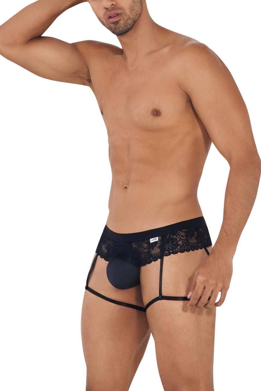 CandyMan Lace Garter Jockstrap - Black