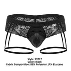 CandyMan Lace Garter Jockstrap - Black