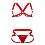 CandyMan Harness-Bra Two Piece Set - Red