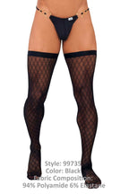 CandyMan Transparent Mesh Thigh Highs - Black