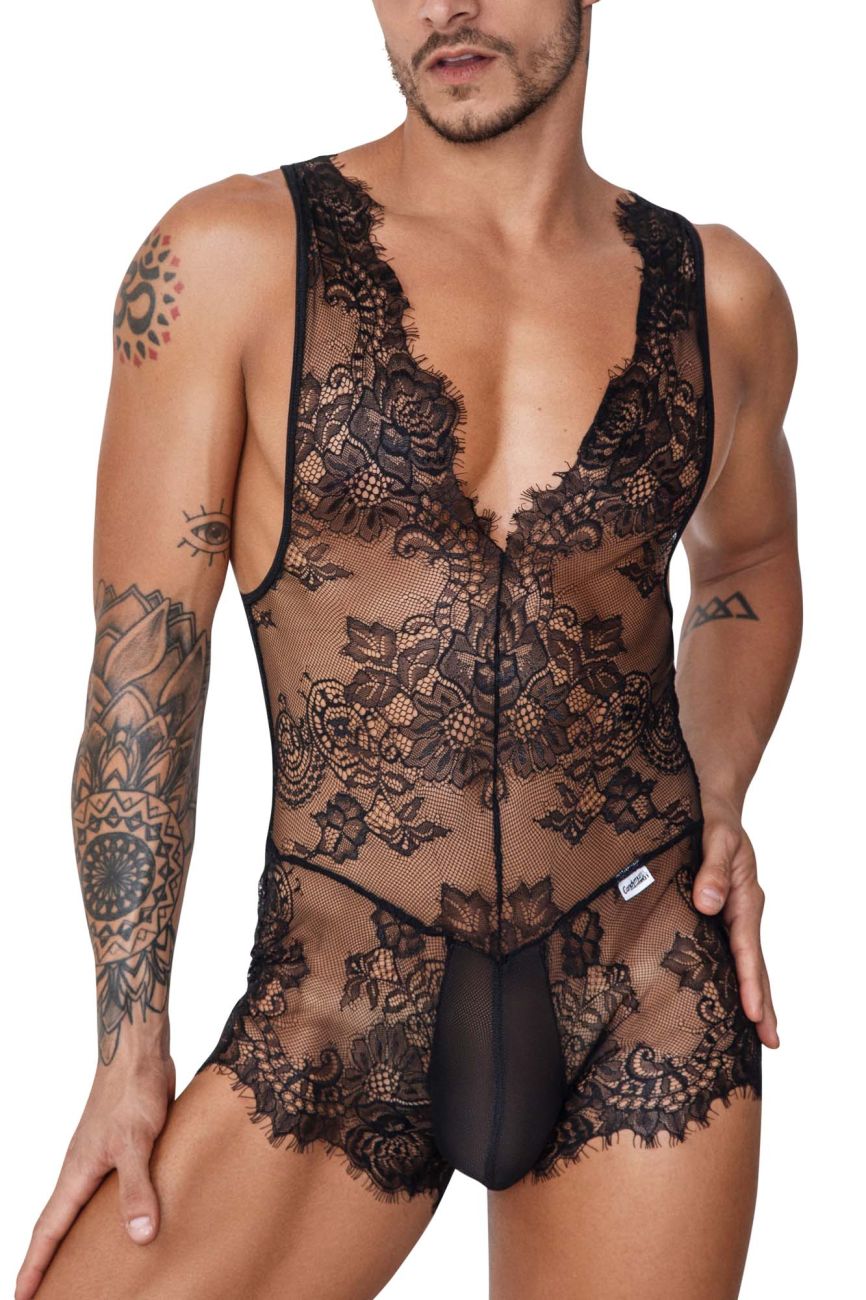 CandyMan Lace Bodysuit - Black