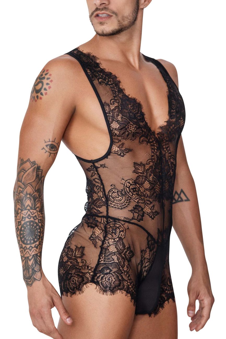 CandyMan Lace Bodysuit - Black