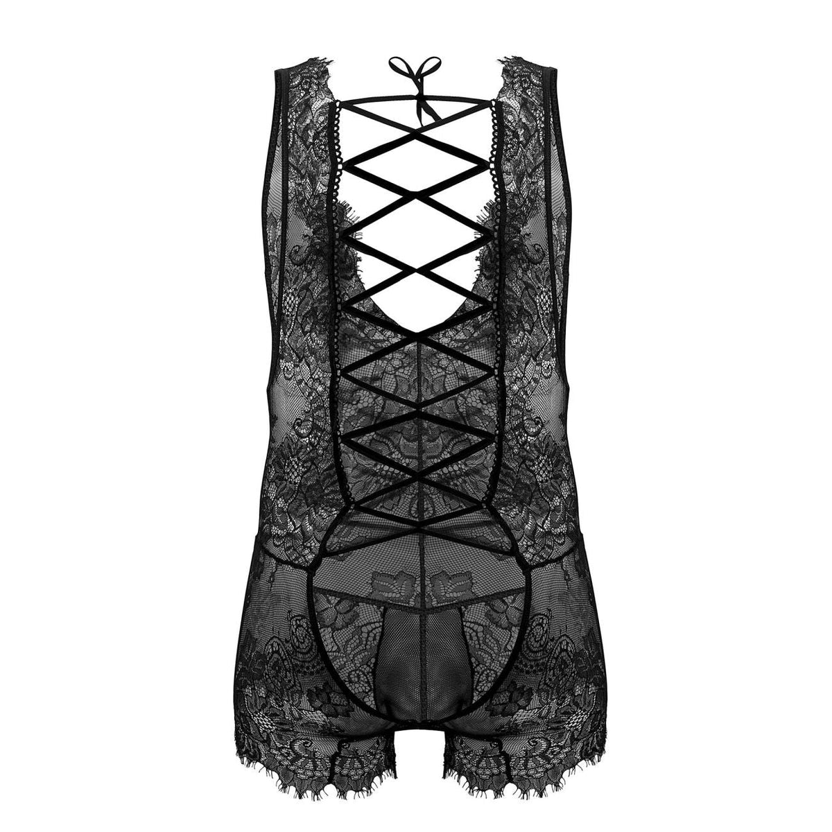 CandyMan Lace Bodysuit - Black