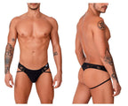 CandyMan Open Back Lace Thongs - Black