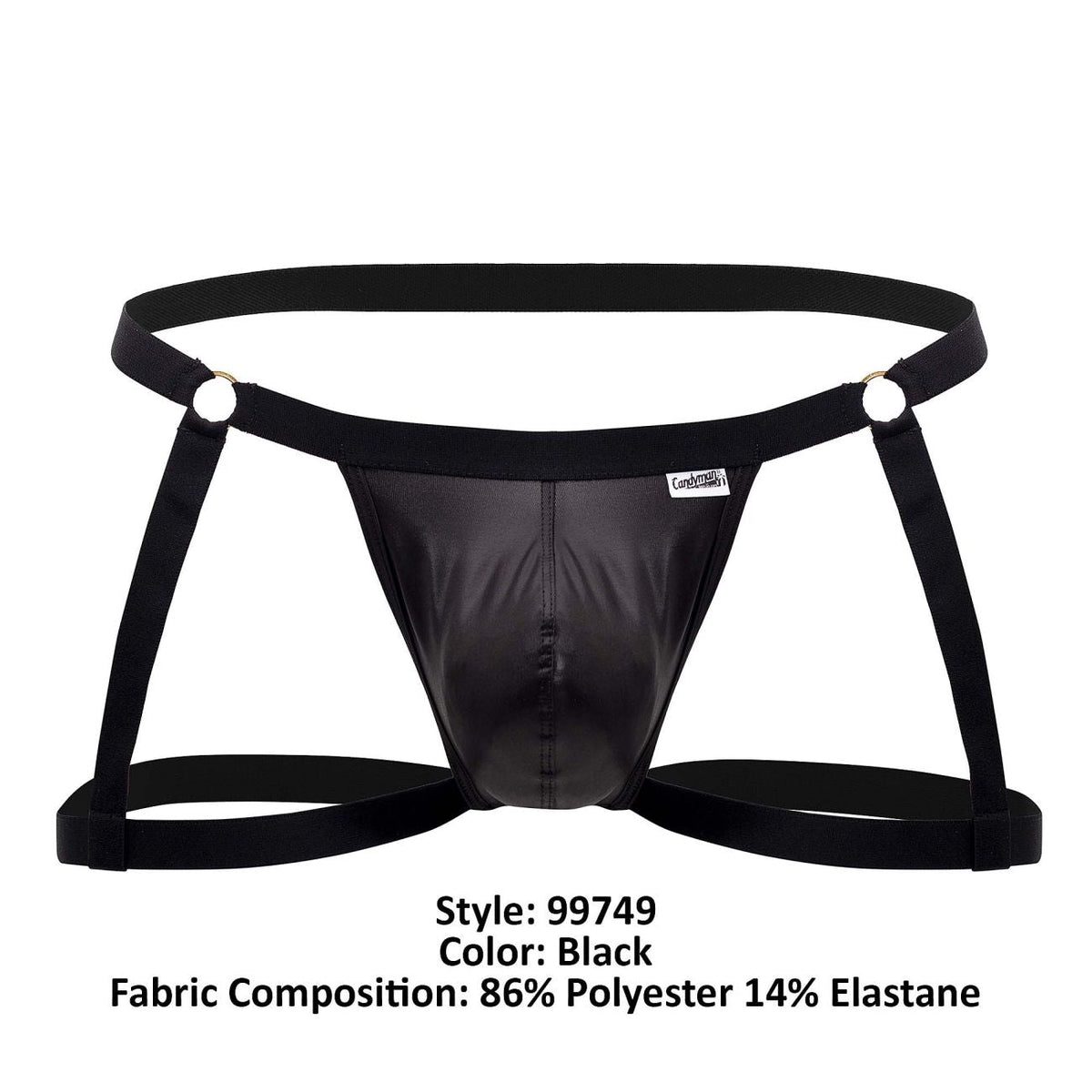 CandyMan Garter Jockstrap - Black