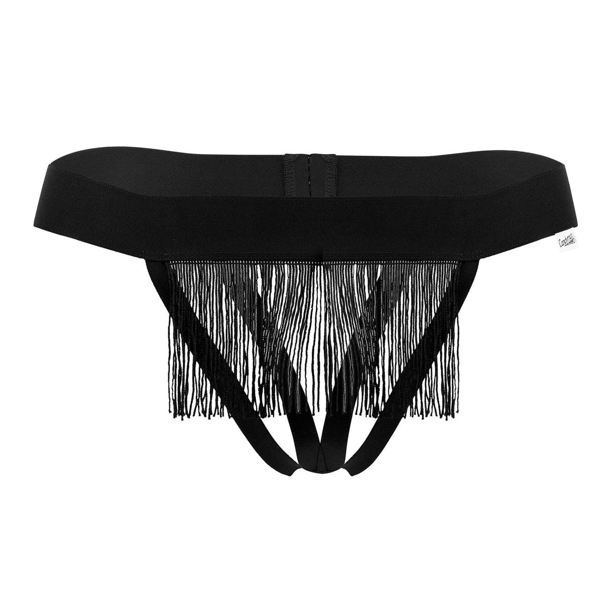 CandyMan Fringe Thongs - Black