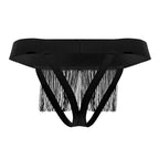 CandyMan Fringe Thongs - Black