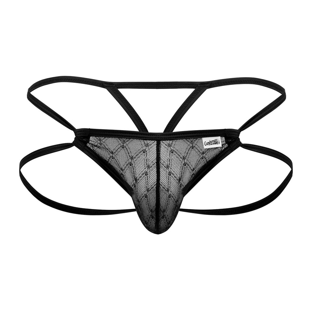 CandyMan Mesh Jock G-String - Black