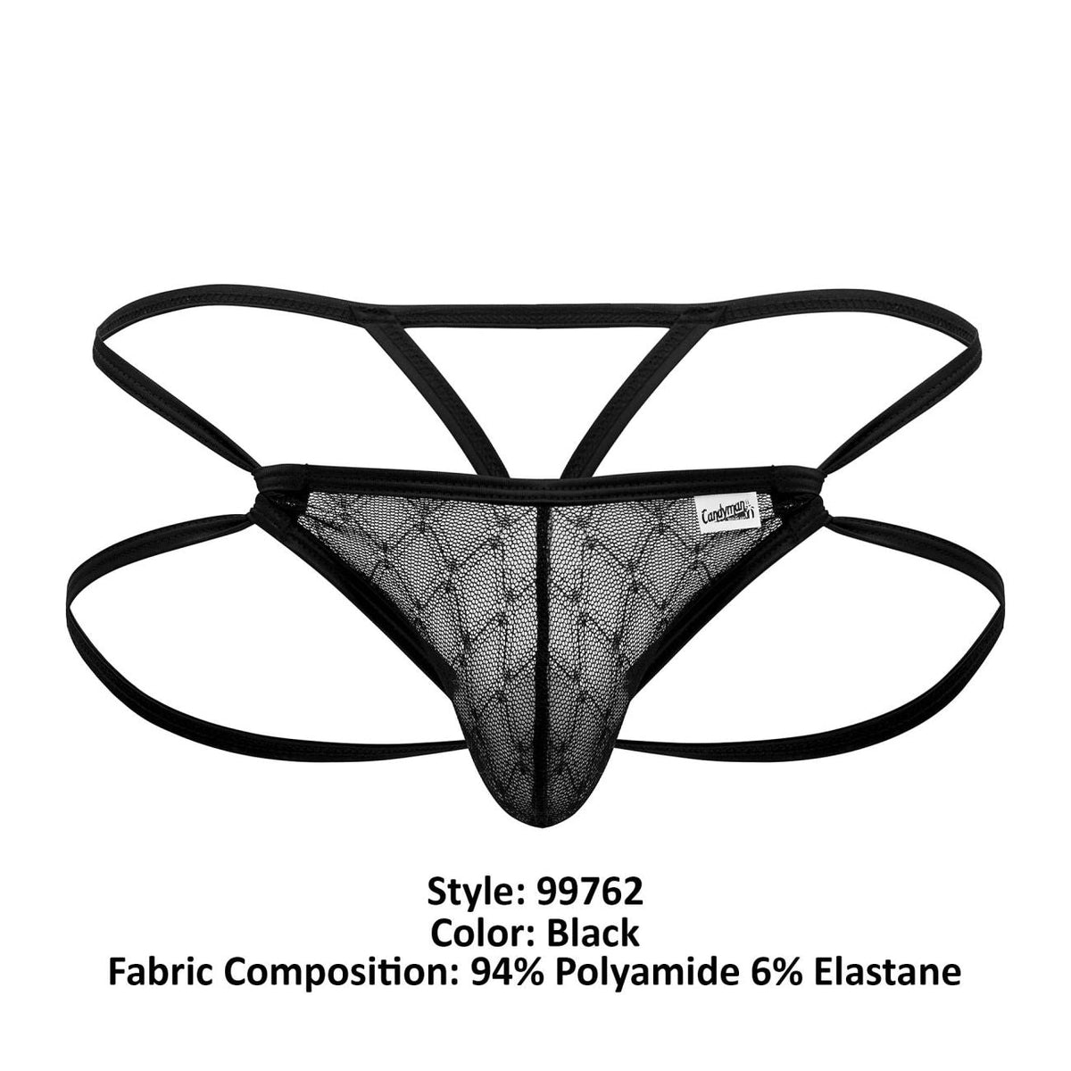 CandyMan Mesh Jock G-String - Black