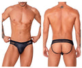 CandyMan Naked Back Lace Jockstrap - Black