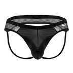CandyMan Naked Back Lace Jockstrap - Black