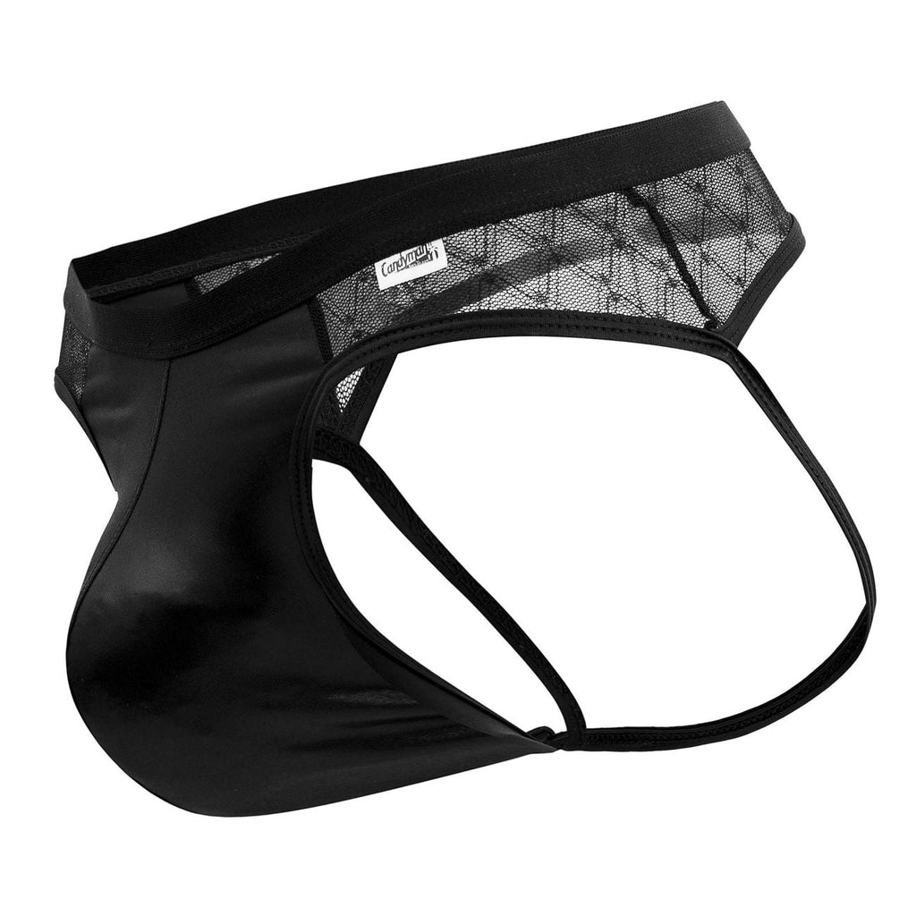 CandyMan Naked Back Lace Jockstrap - Black