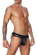 CandyMan Naked Back Lace Jockstrap - Black