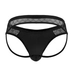 CandyMan Naked Back Lace Jockstrap - Black