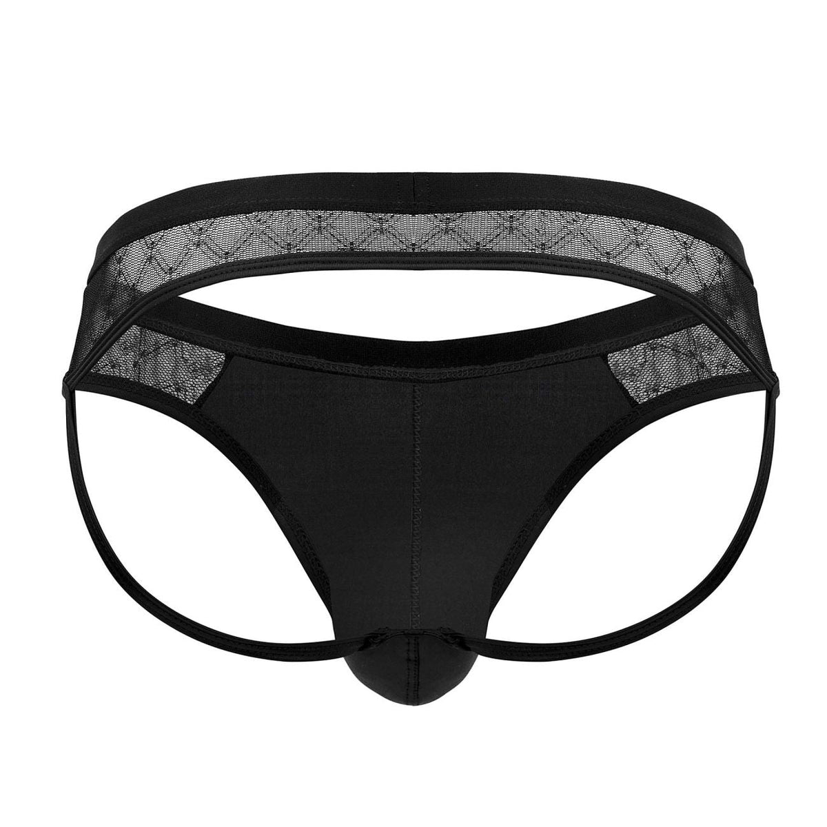 CandyMan Naked Back Lace Jockstrap - Black
