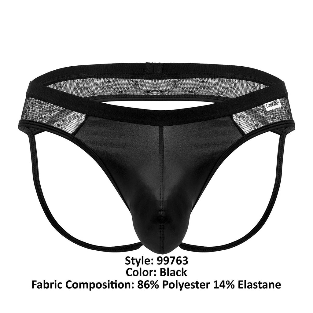 CandyMan Naked Back Lace Jockstrap - Black