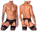 CandyMan Lace Garter G-String - Black