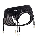 CandyMan Lace Garter G-String - Black