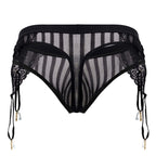 CandyMan Lace Garter G-String - Black