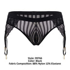 CandyMan Lace Garter G-String - Black