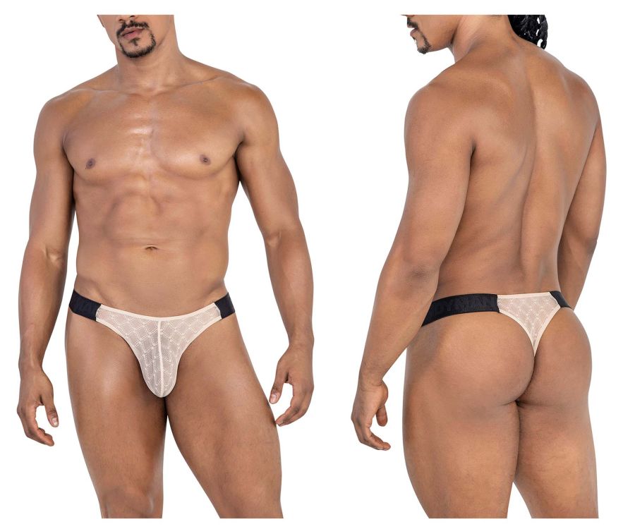 CandyMan Mesh Thongs - Beige