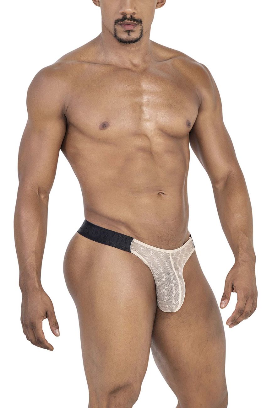 CandyMan Mesh Thongs - Beige