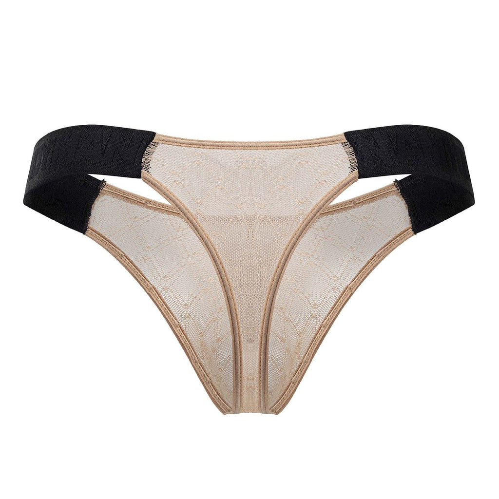 CandyMan Mesh Thongs - Beige
