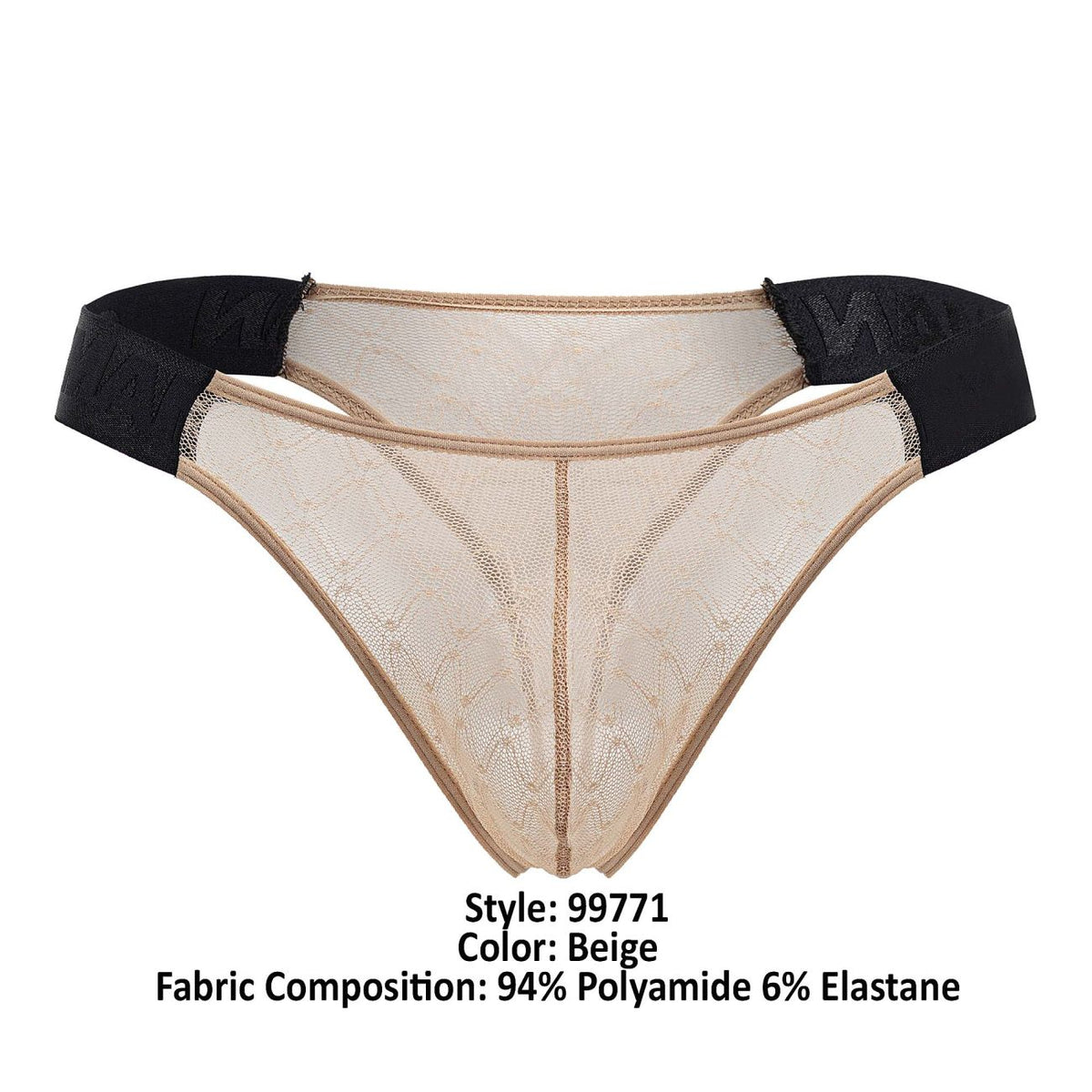 CandyMan Mesh Thongs - Beige