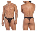 CandyMan Microfiber Mesh Thongs - Black