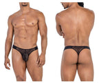 CandyMan Microfiber Mesh Thongs - Black