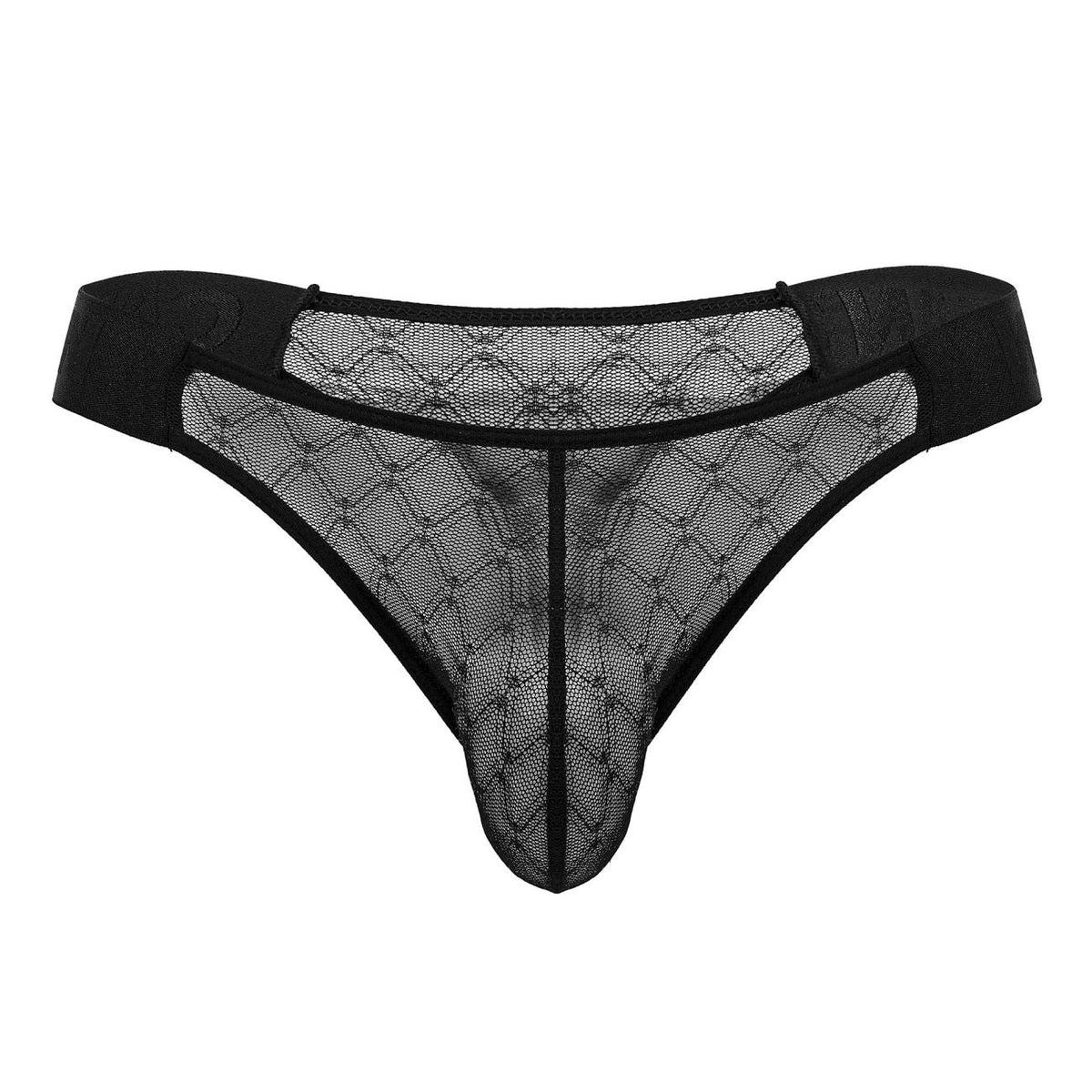 CandyMan Microfiber Mesh Thongs - Black