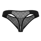 CandyMan Microfiber Mesh Thongs - Black
