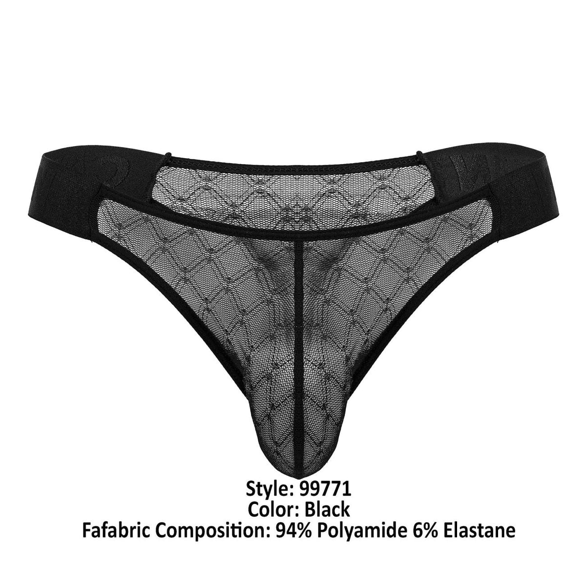 CandyMan Microfiber Mesh Thongs - Black
