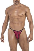 CandyMan Mesh Thongs - Burgundy