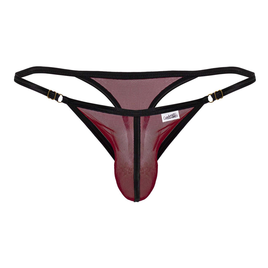 CandyMan Mesh Thongs - Burgundy