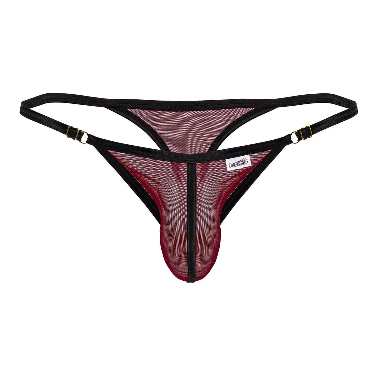 CandyMan Mesh Thongs - Burgundy