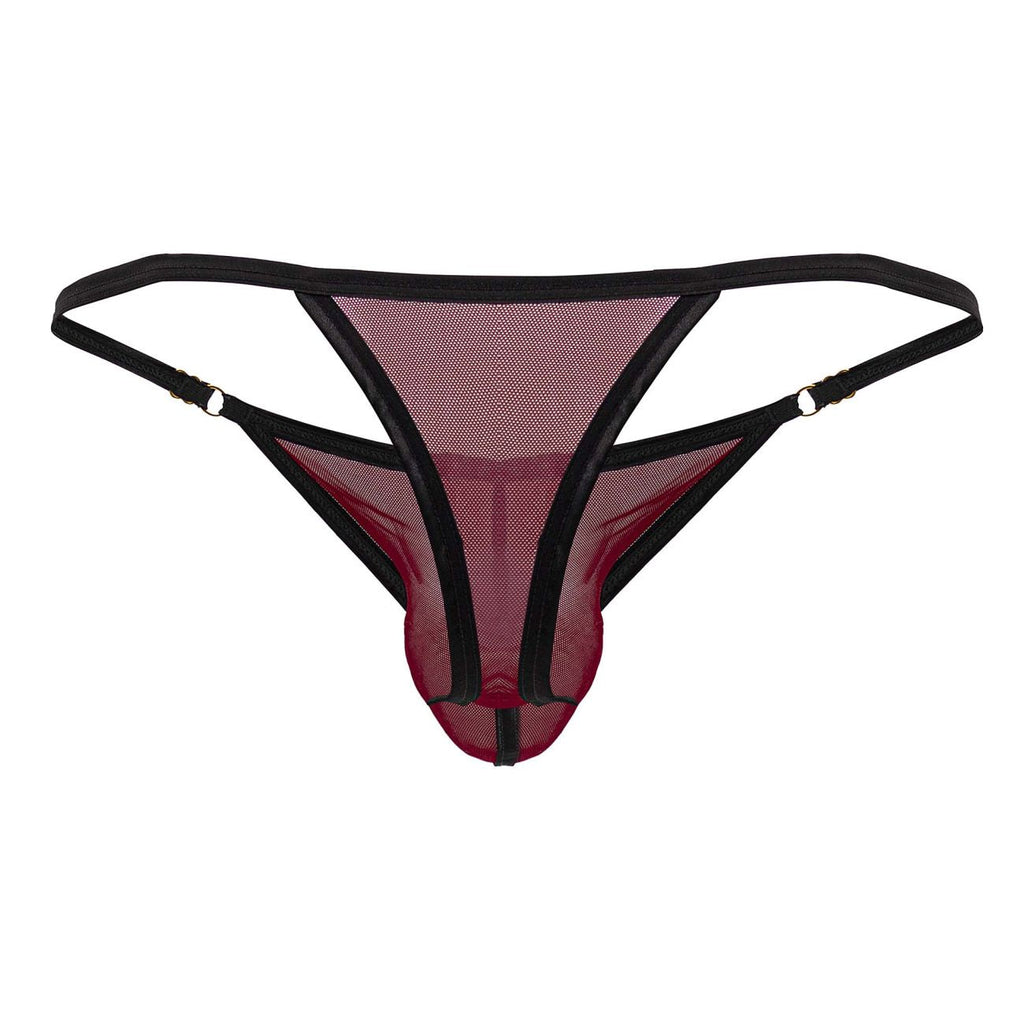 CandyMan Mesh Thongs - Burgundy