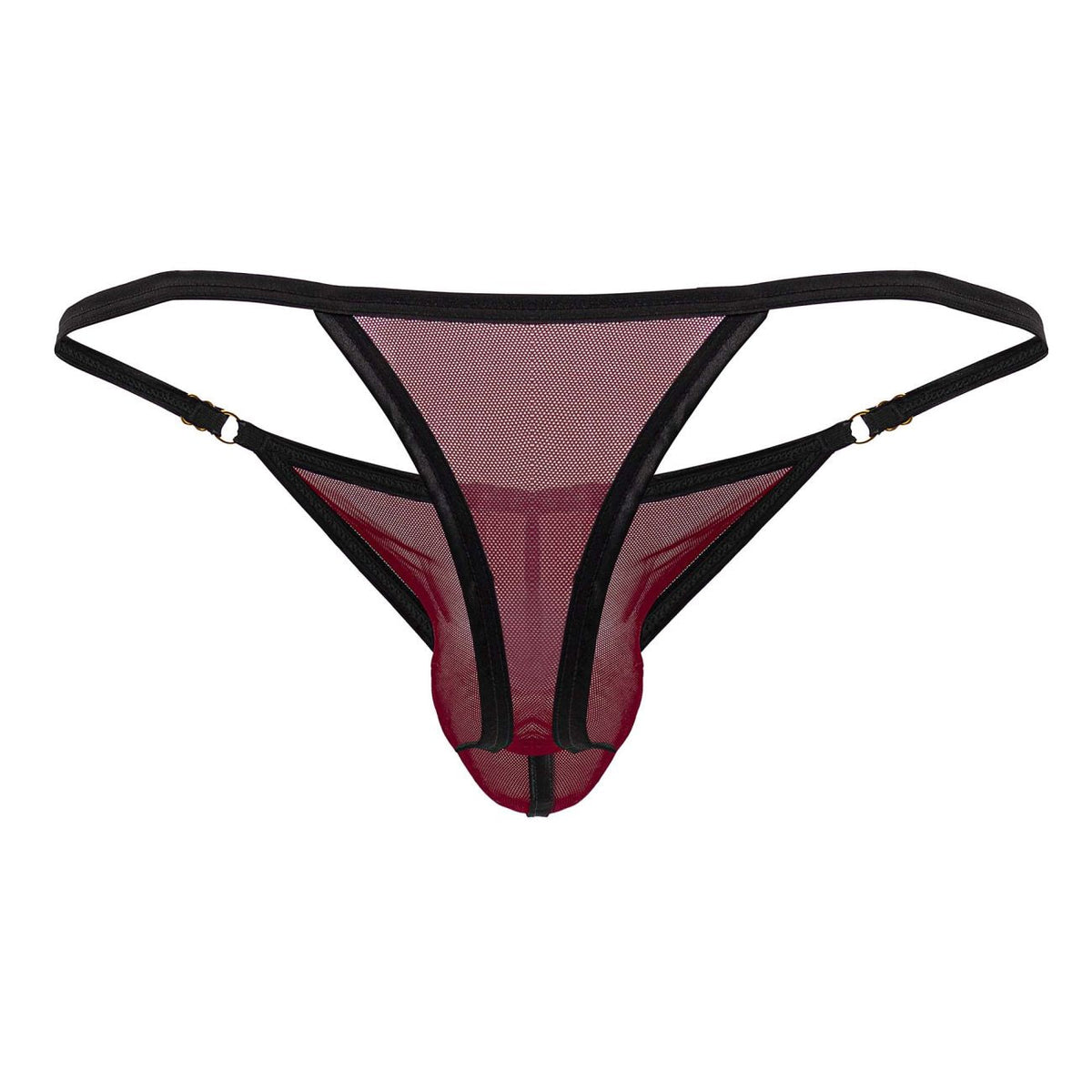 CandyMan Mesh Thongs - Burgundy