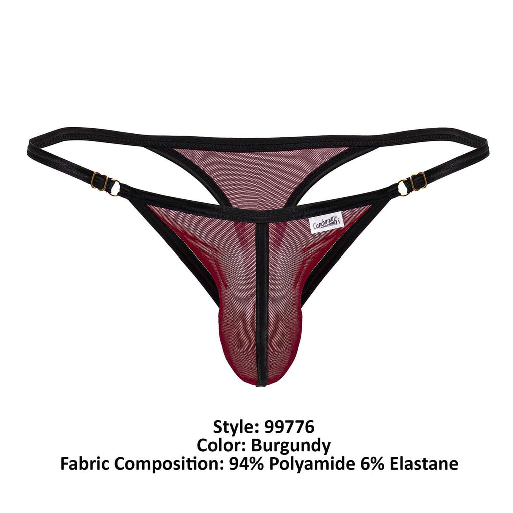 CandyMan Mesh Thongs - Burgundy