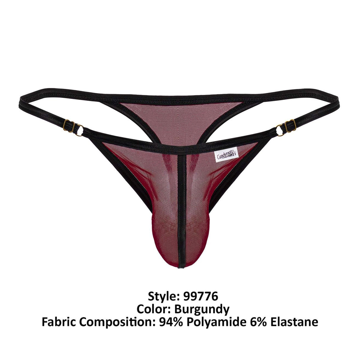 CandyMan Mesh Thongs - Burgundy